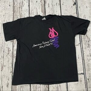Vintage 90s American Kidney Fun Charity 1991 Graphic Tee Top Shirt